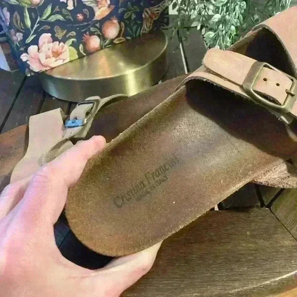 Leather wedge sandals - Picture 3 of 7